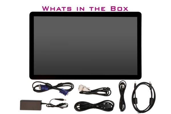 MIMO M27080C-OF 27" Open Frame, Desk Top or Wall Mountable Multi Point Touch 1920x1080 Display, Ext PSP Incl., VGA, HDMI, Black (M27080C-OF) - Image 2
